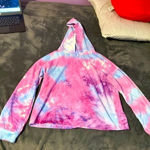 Tie dyed sweater color pink, blue and purple this is made by me
